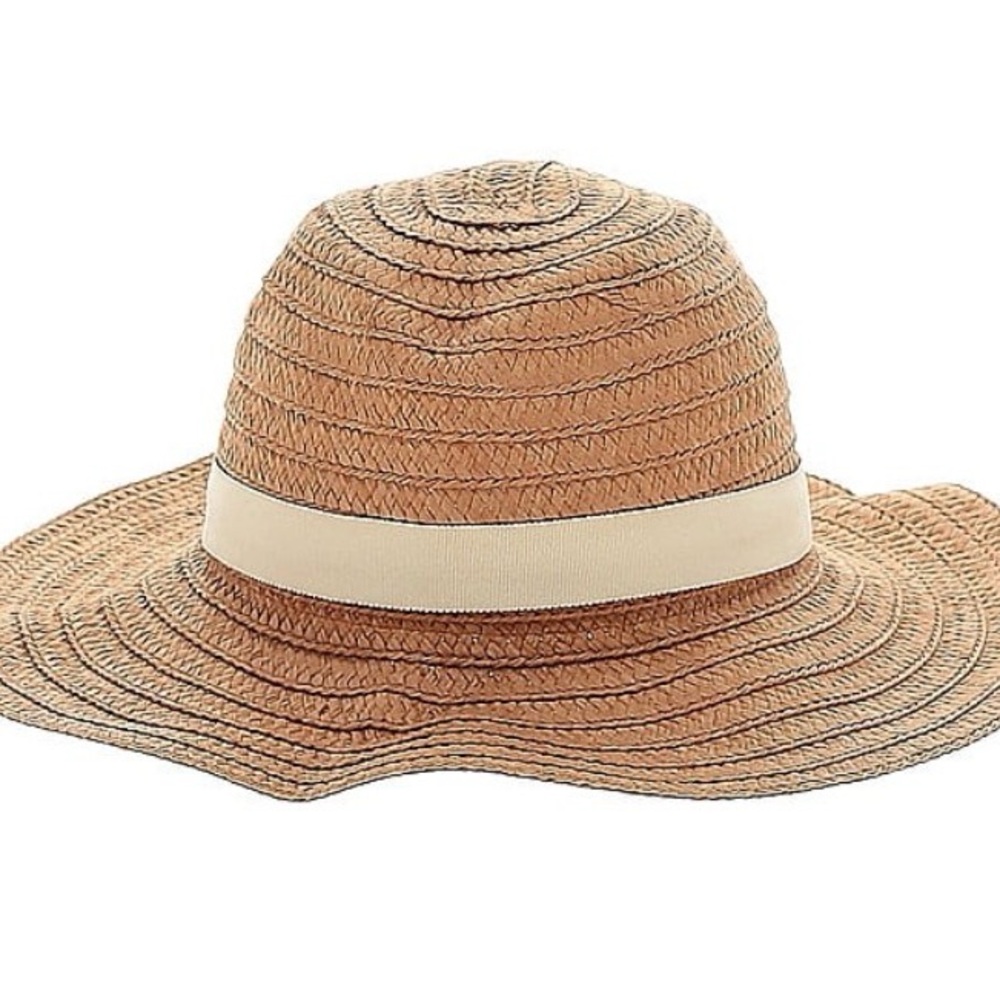 Madewell Tan Straw Hat with Cream Band